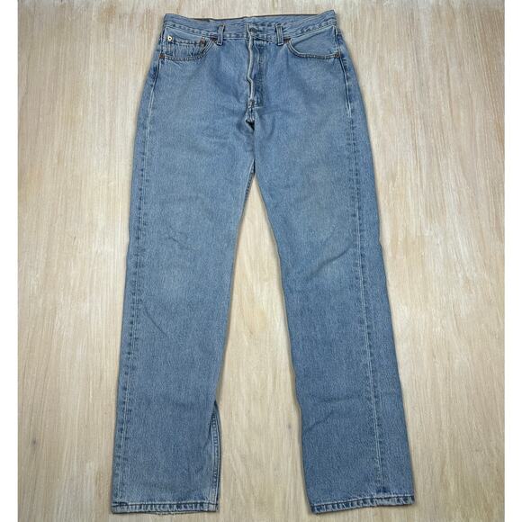 Levi's 501 XX Button Fly Original Fit 100% Cotton Blue Denim Jeans Men's 34X34 - Picture 1 of 14